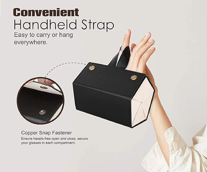 5-Slot Foldable Sunglasses Organizer – Travel Eyewear Case