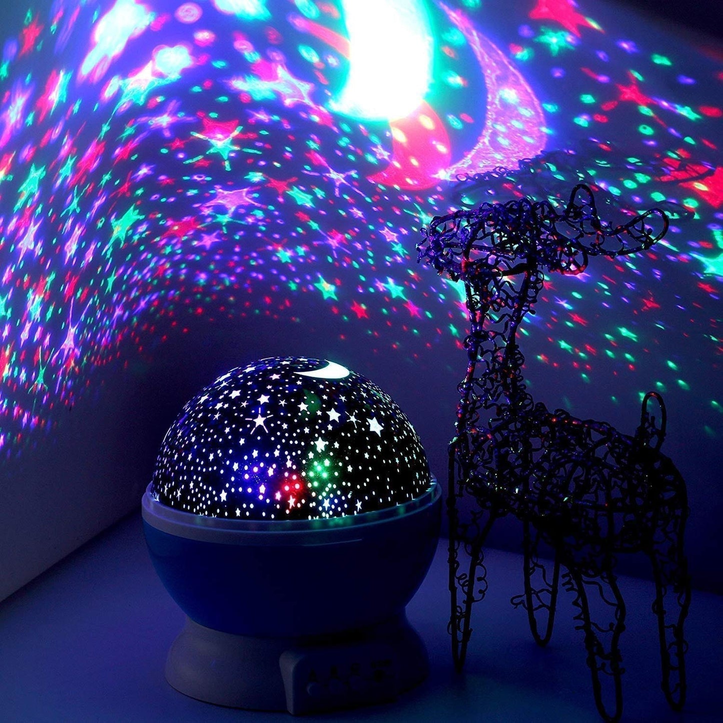 Galaxy Night Projector Lamp – 360° Rotating Star Light
