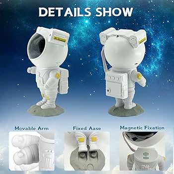Astronaut Galaxy Projector Light – Space Themed Night Lamp