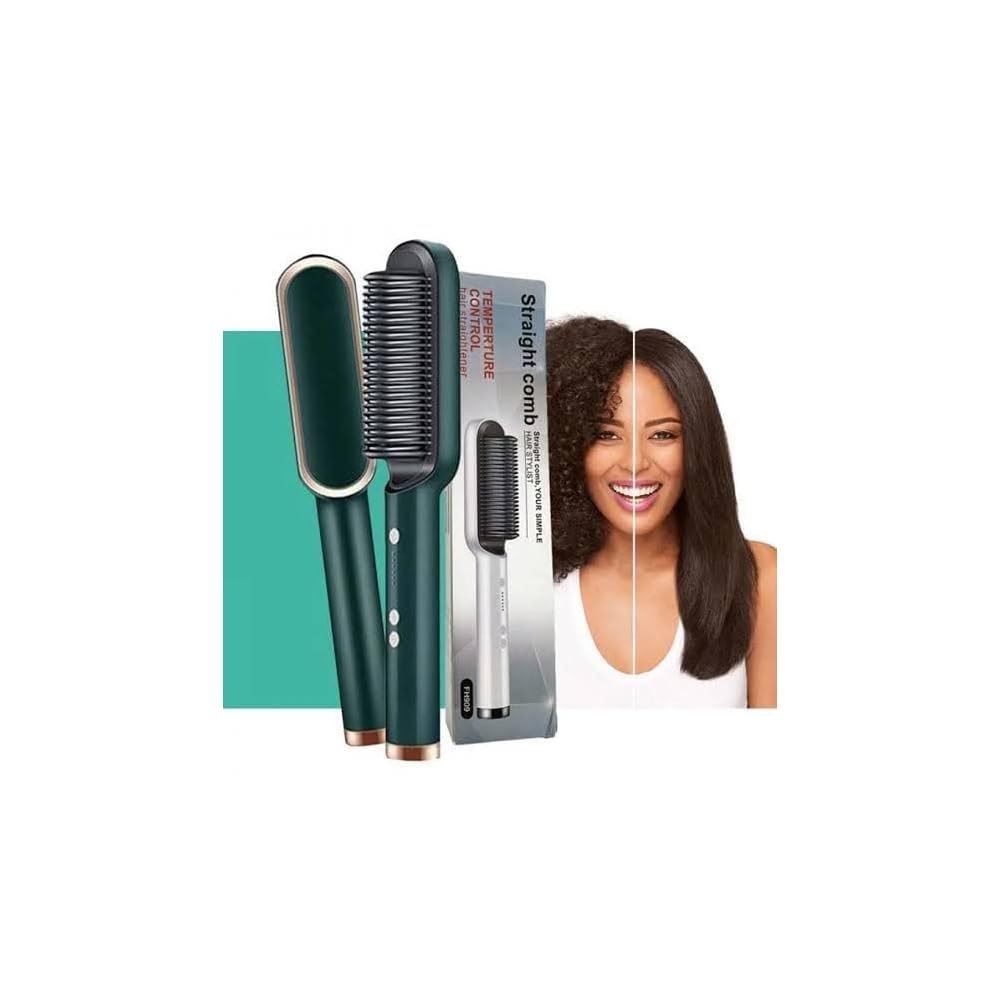 Hair Straightener Comb – 2-in-1 Brush for Smooth, Frizz-Free Hair