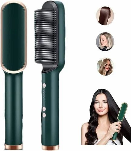 Hair Straightener Comb – 2-in-1 Brush for Smooth, Frizz-Free Hair