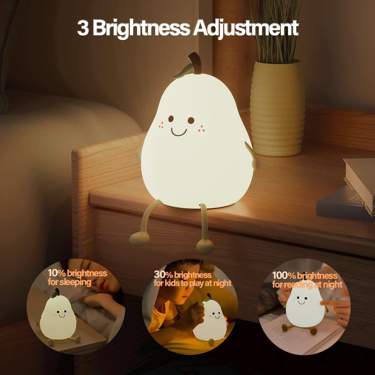 Pear Night Lamp – Soft Glow LED Bedside Light