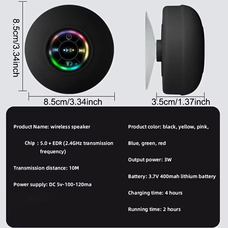 IPX4 Waterproof Suction Cup Wireless Speaker