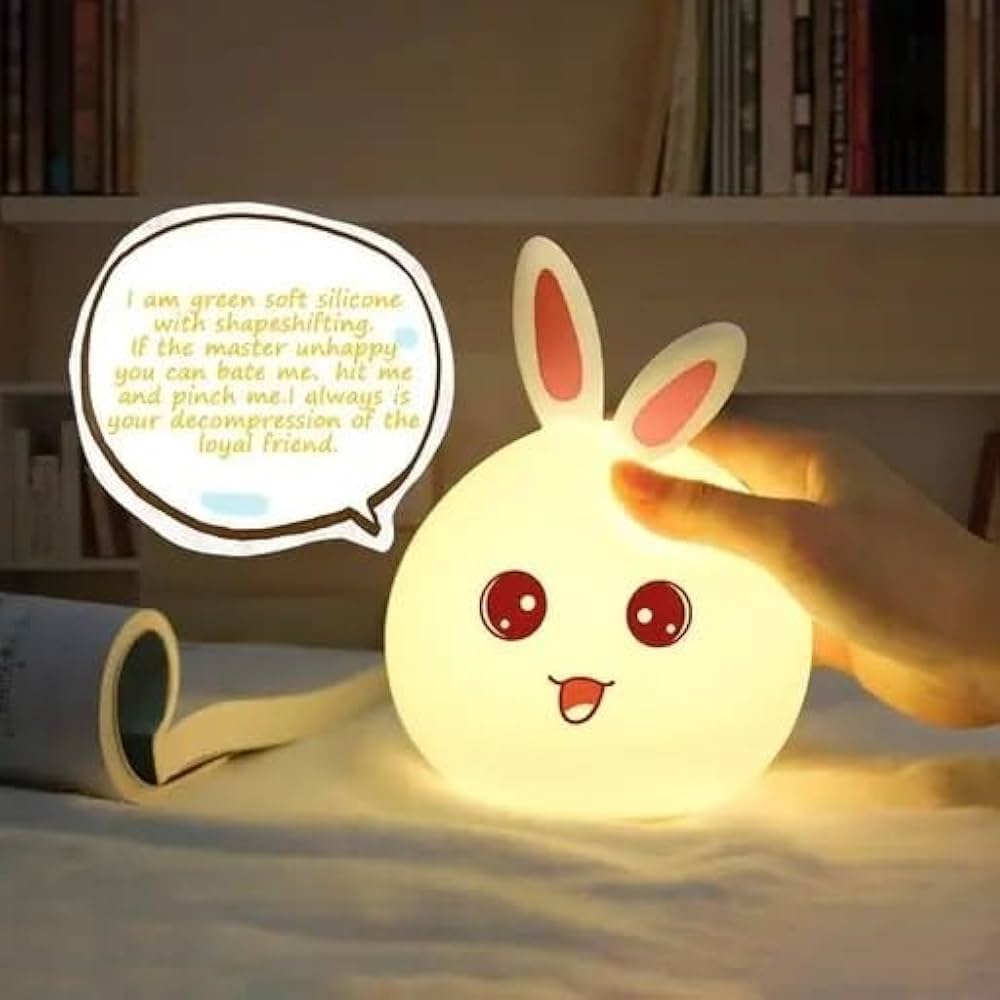 Rabbit Silicon Night Lamp – Big Face Bunny LED Night Light