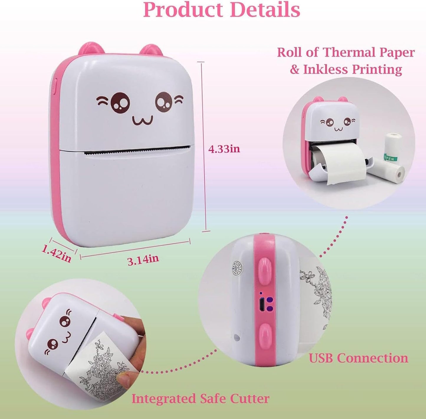 Mini Pocket Printer – Portable Bluetooth for Photos & Stickers