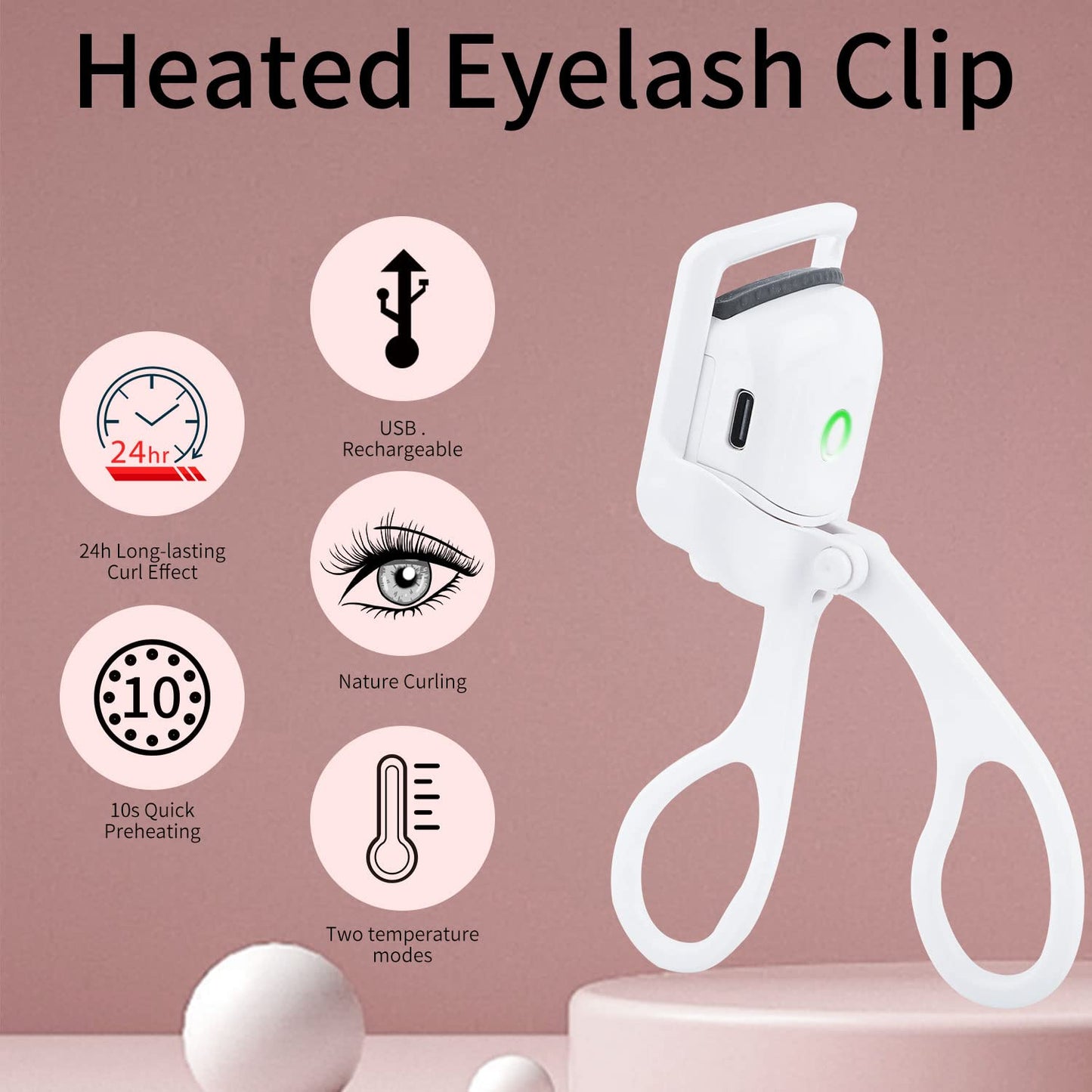 Electric Eyelash Curler – Heated Lash Curler for Long-Lasting Curl