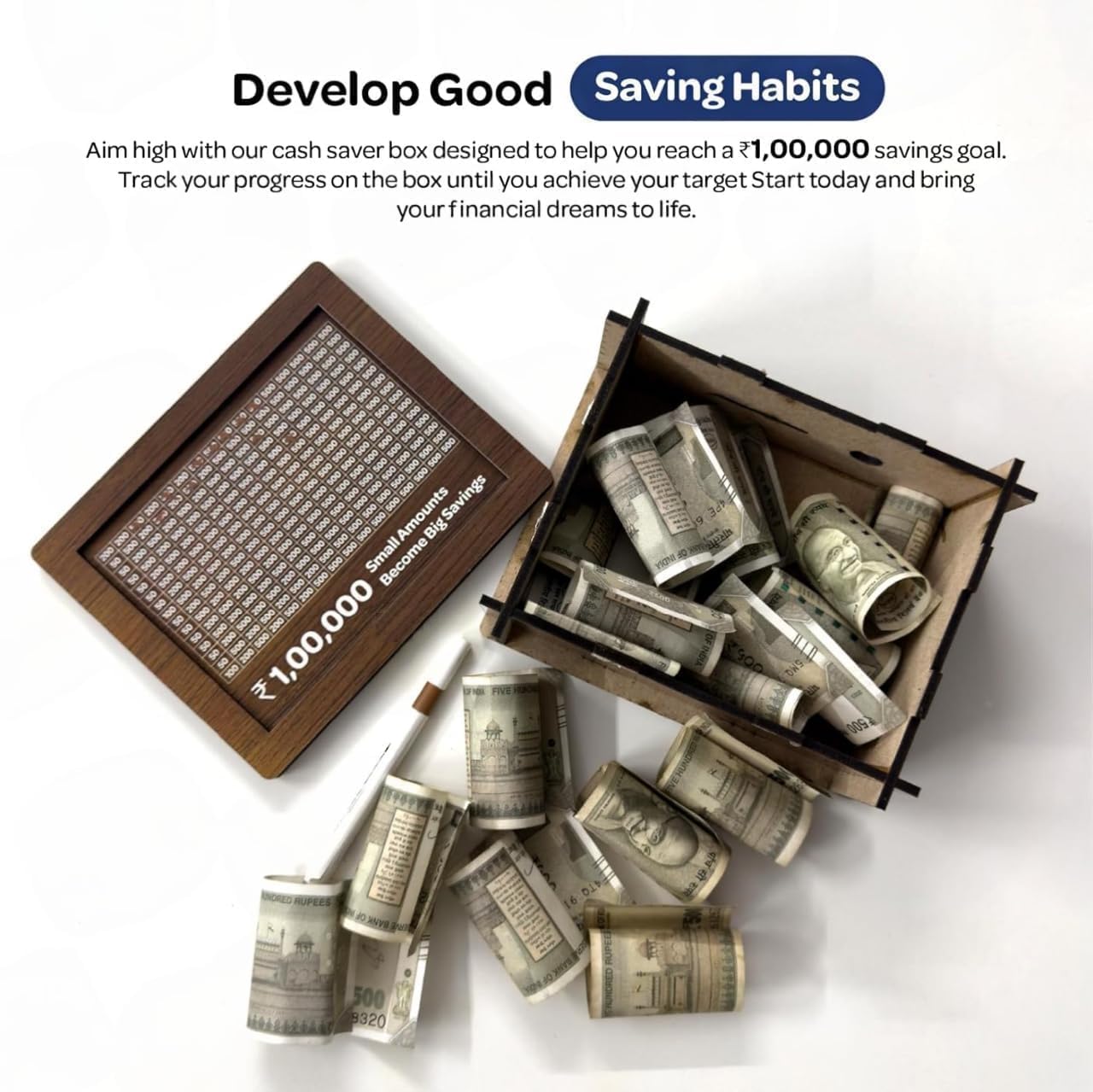 Wooden Money Bank – Classic Coin Box for Kids & Adults