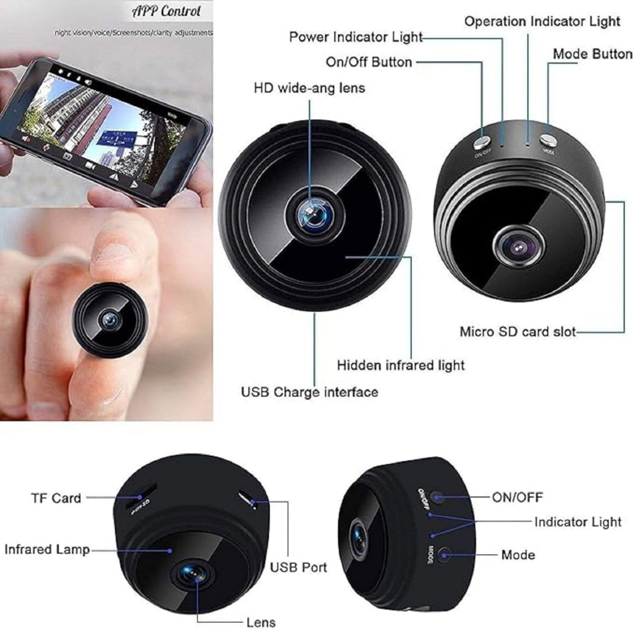 A9 Wireless Full HD Mini Camera – 1080P Night Vision Security Cam