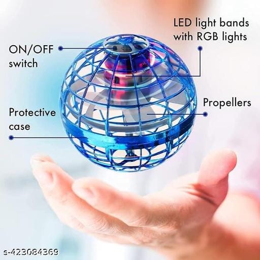 Flying Orb Ball – 360° Rotating Round Shape Flying Toy with LED Lights