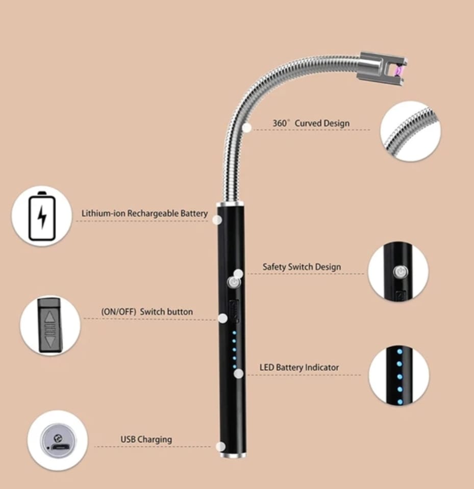 BBQ Rechargeable Arc Lighter – Windproof & Flameless