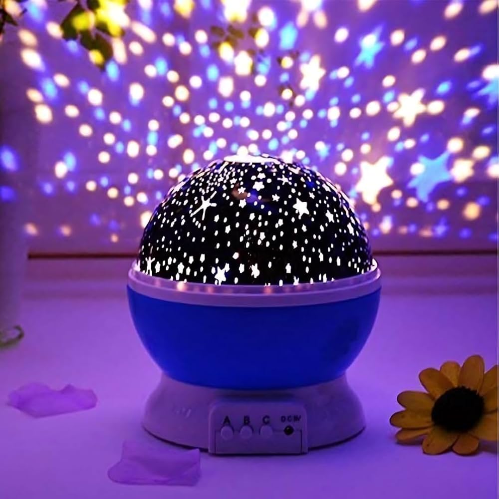 Galaxy Night Projector Lamp – 360° Rotating Star Light