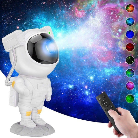 Astronaut Galaxy Projector Light – Space Themed Night Lamp