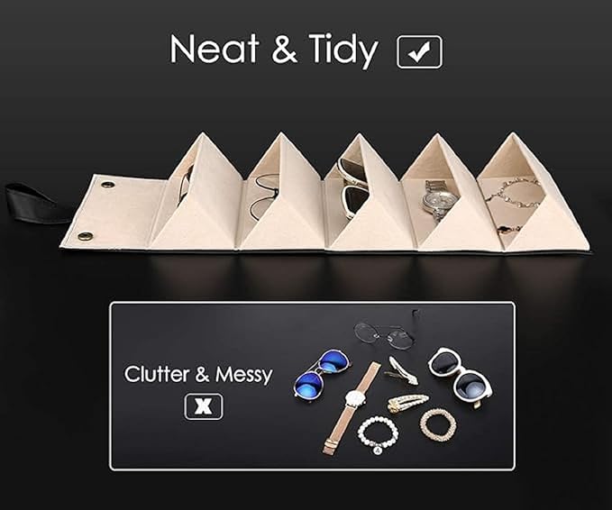 5-Slot Foldable Sunglasses Organizer – Travel Eyewear Case
