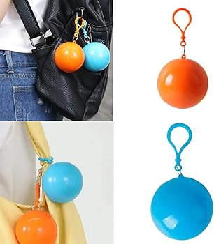 Disposable Raincoat with Key Chain – Emergency Rain Poncho Ball