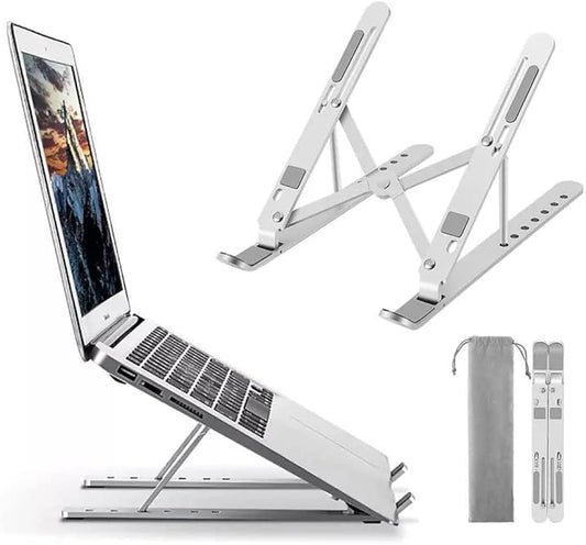 Aluminum Laptop Stand – Foldable, Adjustable & Ergonomic