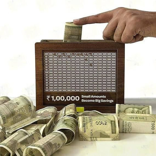 Wooden Money Bank – Classic Coin Box for Kids & Adults