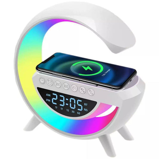 G-Shape LED Display Wireless Speaker Lamp  with Clock